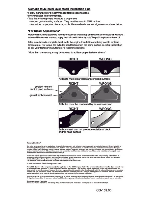 Cometic GM 500 DRCE 2 Pro Stock V8 .045in MLS Cylinder Head Gasket - 4.700in Bore - Image 6