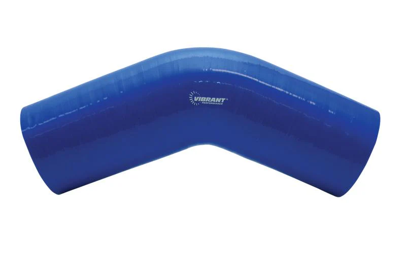 Vibrant 4 Ply Reinforced Silicone Elbow Connector - 1.25in ID x 8in Leg 45 Deg Elbow (BLACK) - Image 2