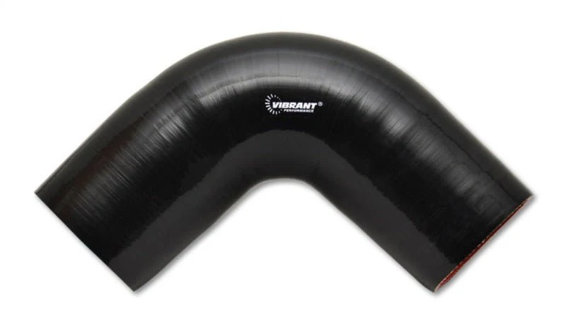 Vibrant 4 Ply Reinforced Silicone Elbow Connector - 3.5in I.D. - 90 deg. Elbow (BLACK) - Image 2