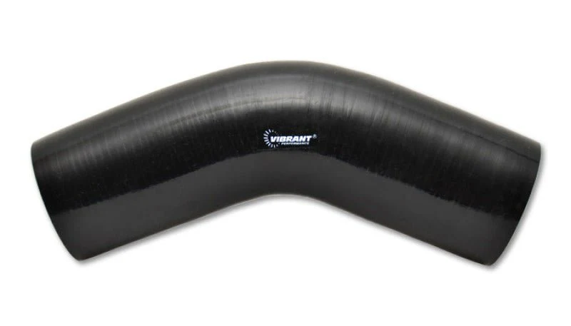 Vibrant 4 Ply Reinforced Silicone Elbow Connector - 4.5in I.D. - 45 deg. Elbow (BLACK) - Image 2
