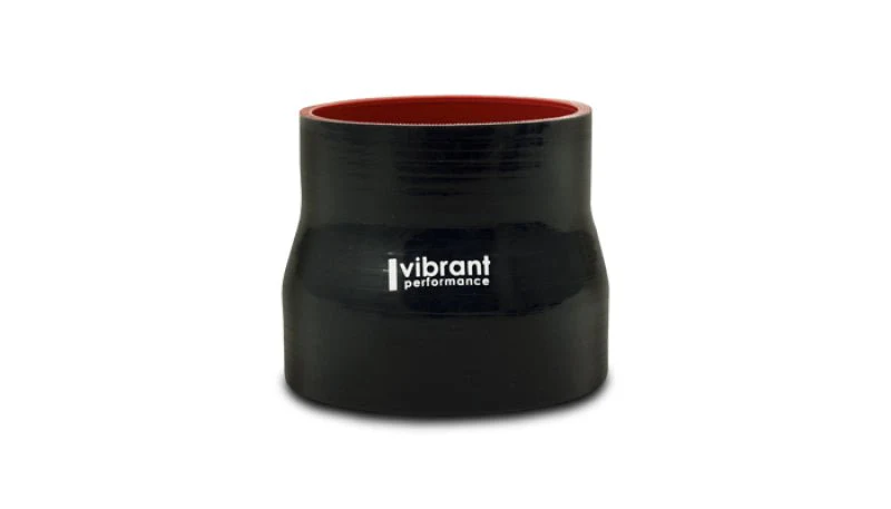 Vibrant 4 Ply Reinforced Silicone Transition Connector - 2.25in I.D. x 2.5in I.D. x 3in long (BLACK) - Image 3