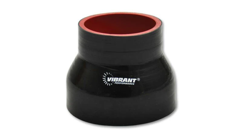 Vibrant 4 Ply Reinforced Silicone Transition Connector - 3.5in I.D. x 4in I.D. x 3in long (BLACK) - Image 2