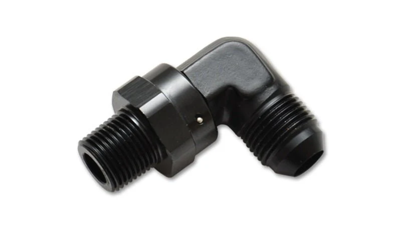 Vibrant -4AN to 1/4in NPT Male Swivel 90 Degree Adapter Fitting - Image 2