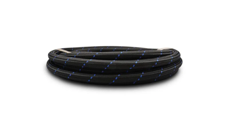 Vibrant -8 AN Two-Tone Black/Blue Nylon Braided Flex Hose (10 foot roll) - Image 3