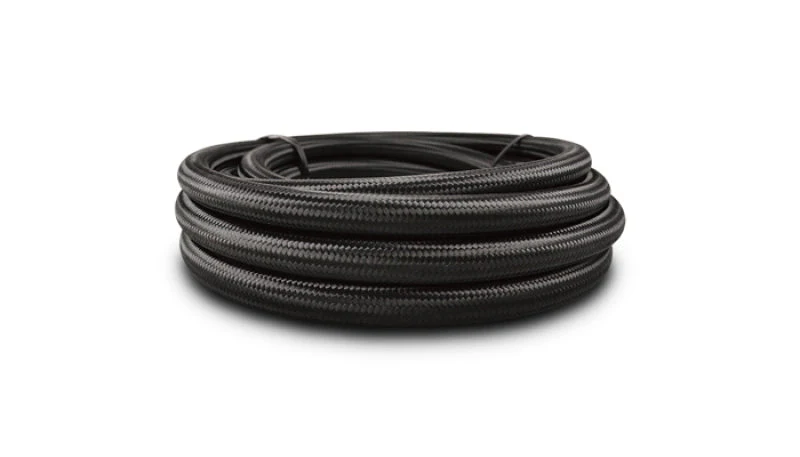 Vibrant Black Nylon Braided Flex Hose w/ PTFE Liner (10 foot roll) -12AN